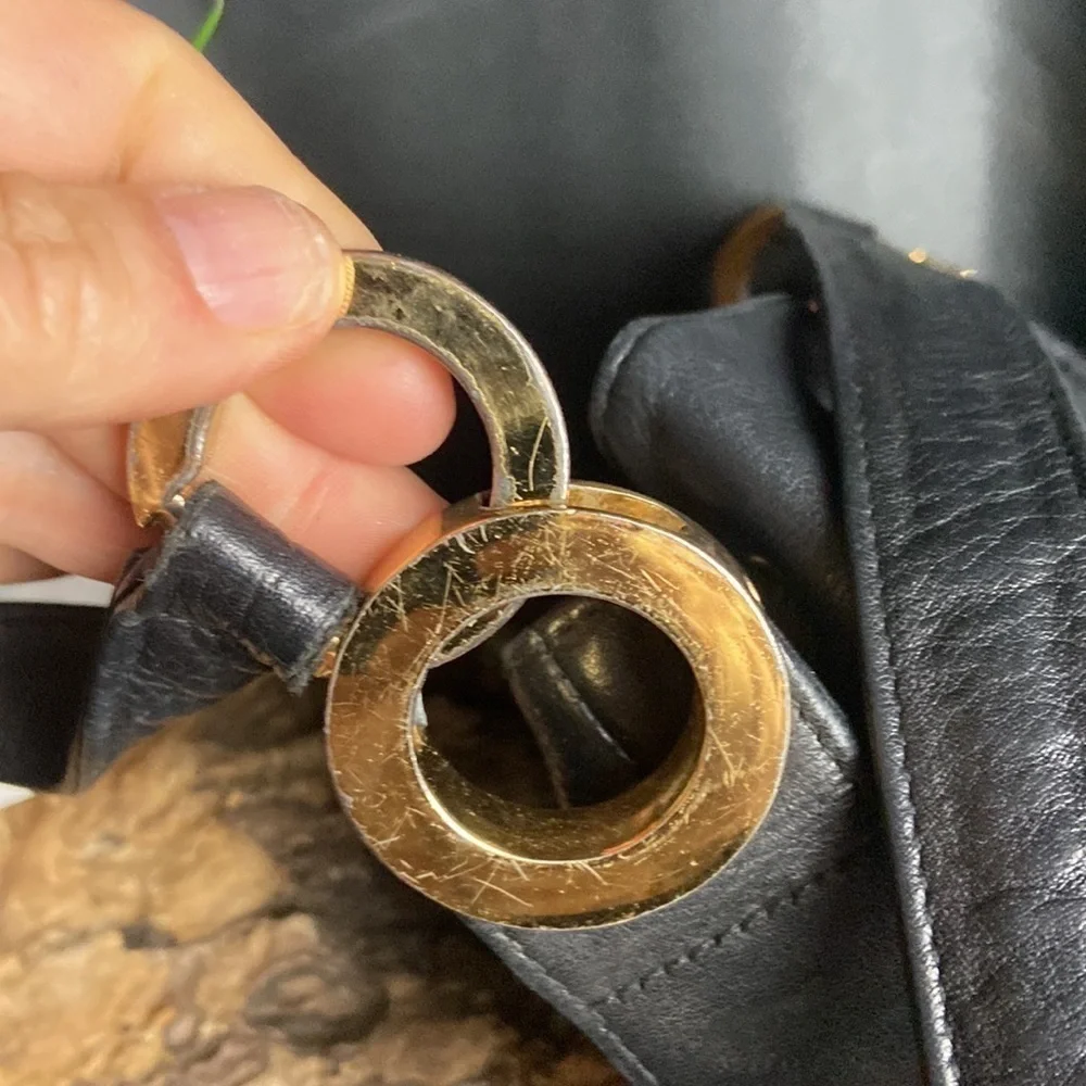Valerie Stevens Hobo Black Leather Bag​